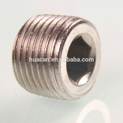 BSPT Male Thread Hollow HEX Plug,Iron/Brass End Cap